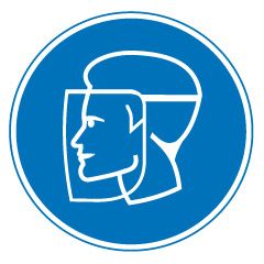 Знак зобов’язувальний. Необхідно носити щиток для захисту обличчя!