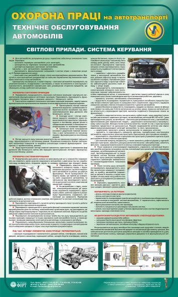 Технічне обслуговування автомобіля. Світлові прилади. Система керування.  0,6х1,0