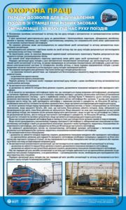 Перелік дозволів для відправлення поїздів зі станції при різних засобах сигналізації і зв’язку при русі поїздів. Безпека руху на залізниці. 0,6х1,0
