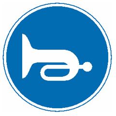 Знак зобов’язувальний. Подати звуковий сигнал.
