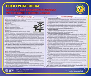 Безпека робіт в електроустановках. Організаційні і технічні заходи. 0,6х0,5