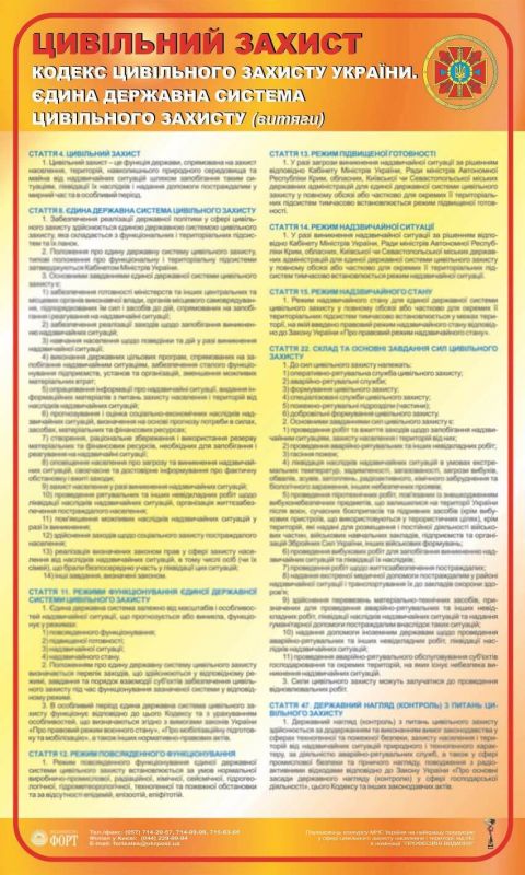 Кодекс цивільного захисту України. Єдина державна система цивільного захисту. 0,6х1,0