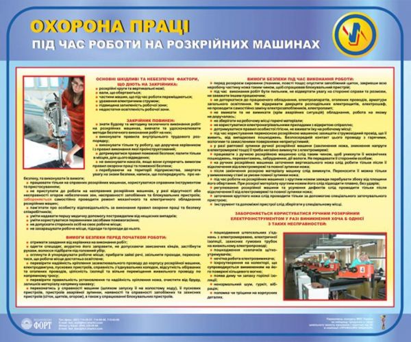 Охорона праці під час роботи на розкрійних машинах. 0.6х0.5
