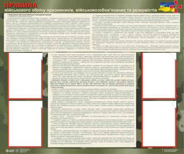 Стенд.Правила військового обліку призовників, військовозобов'язаних та резервістів. (4 кишені)